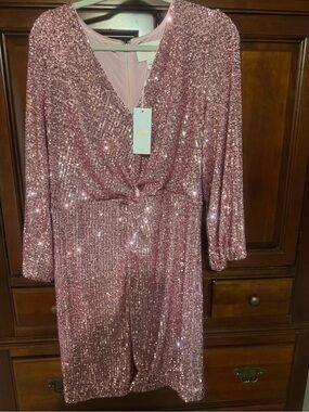 Lilly Pulitzer Rose Pink Sequin Long Sleeve Dress